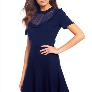 Draper James Ruffle Detail A-Line Sweater Dress